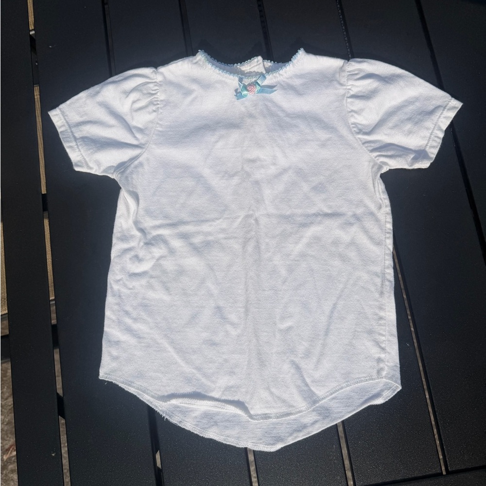 VINTAGE ALLISON ANN Tee Shirt Light Blue Bow 24 Mos